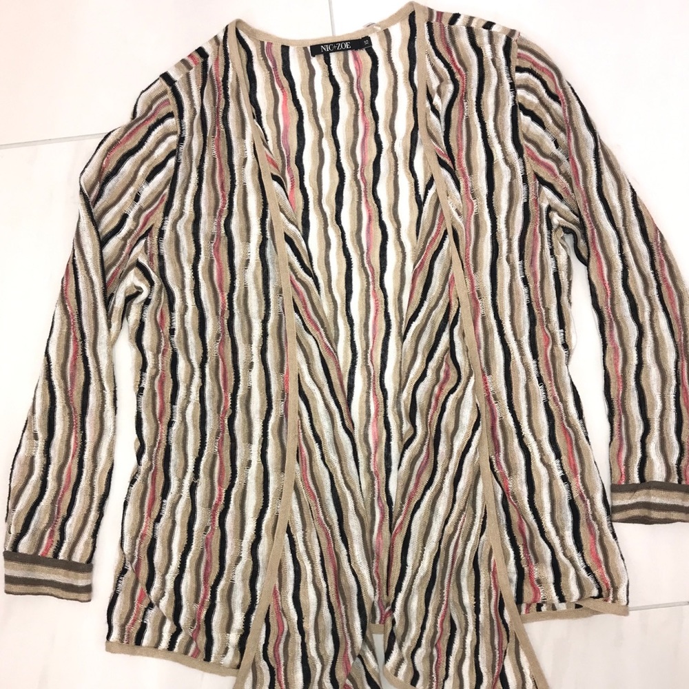 Nic + Zoe light-weight open cardigan, multi-color